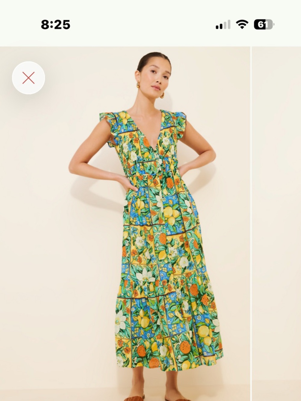 Anthropologie Peregrine Yellow, Green & Blue Floral Maxi Dress